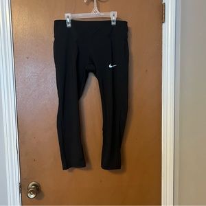Cropped Nike Dri-Fit Leggings. Size Medium. Black.
